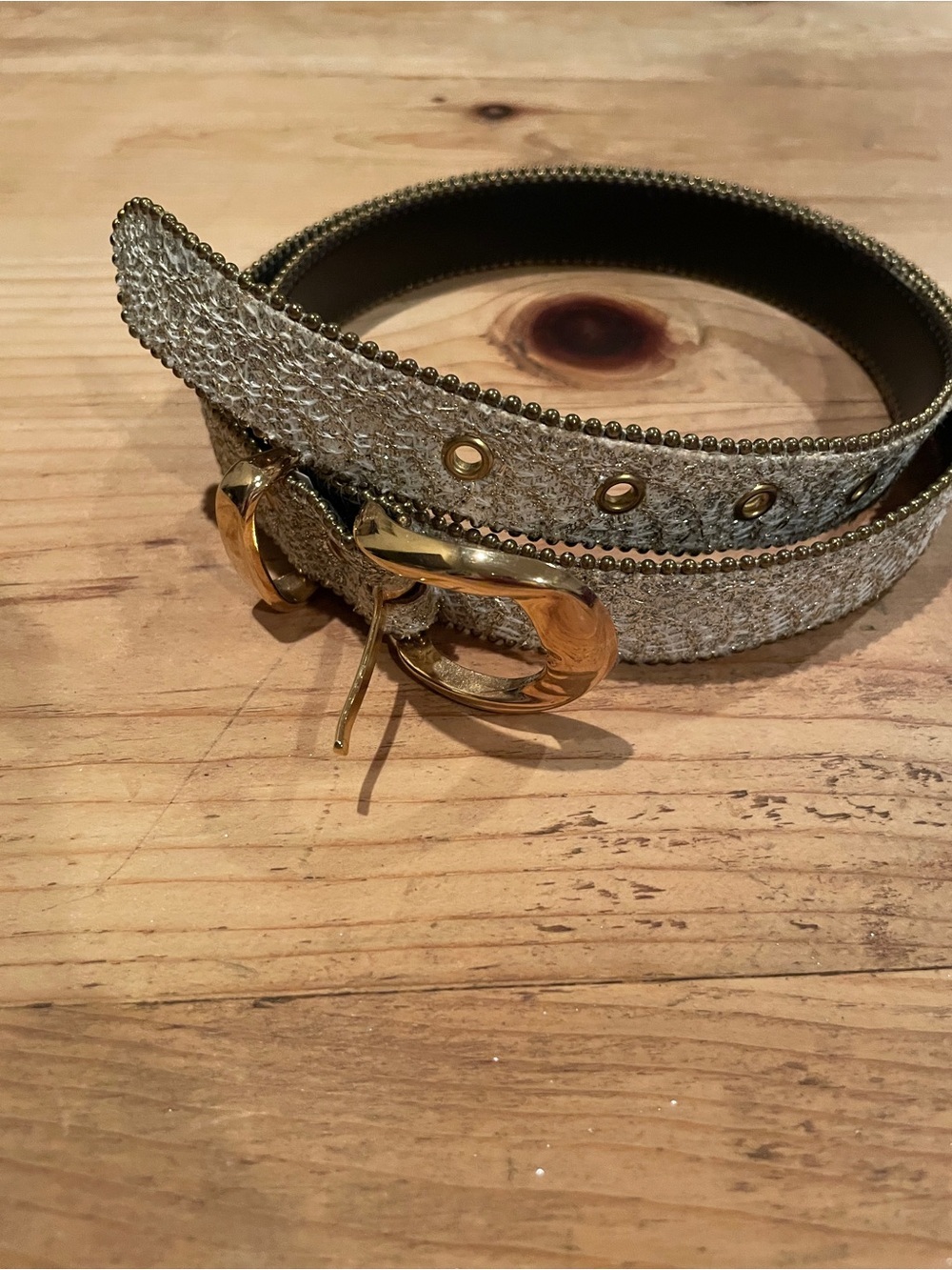 Vintage Elite Silver Gold Sparkle Bling belt Y2K dressy or casual western L
